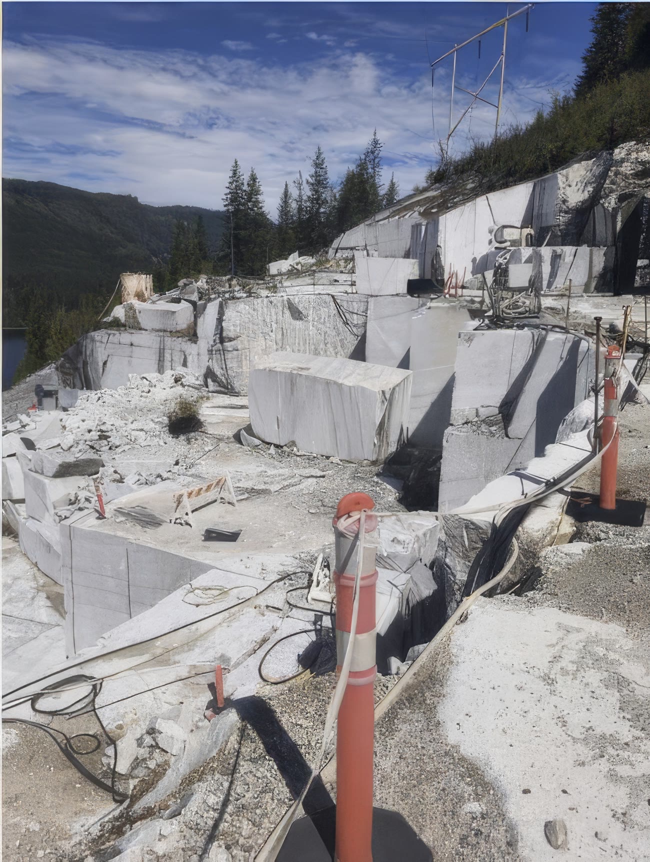 The working marble quarry on the north Vancouver Island coast
